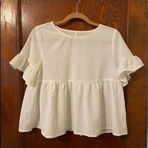 White Peplum Blouse